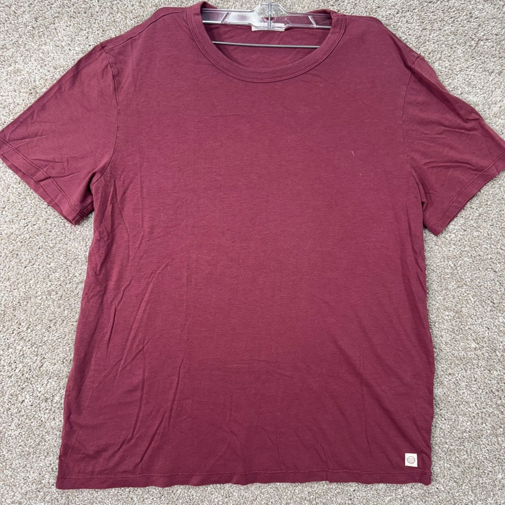 Marine Layer T-Shirt Mens Large Maroon Short Sleeve Crew Neck Logo EUC